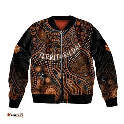 Personalised Northern Territory Day Bomber Jacket Indigenous Sun and Life Art