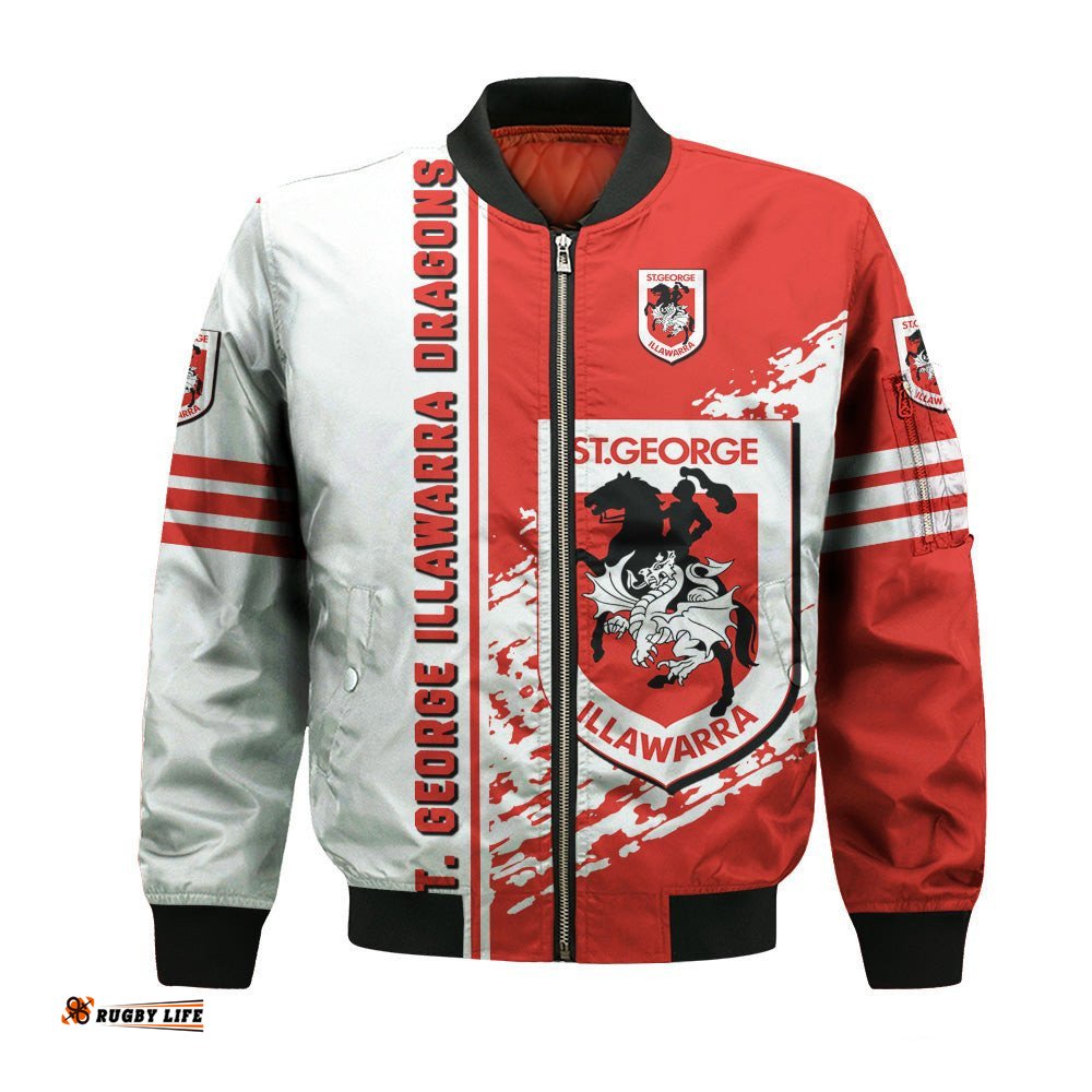 St. George Illawarra Dragons Bomber Jacket Quarter Style - NRL
