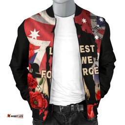Anzac Men's Bomber Jacket - A Day We Will Never Forget