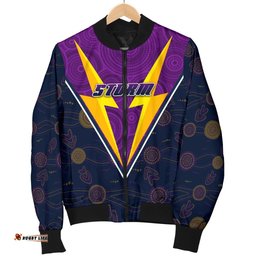 Melbourne Storm Women Bomber Jacket Indigenous Artsy Style