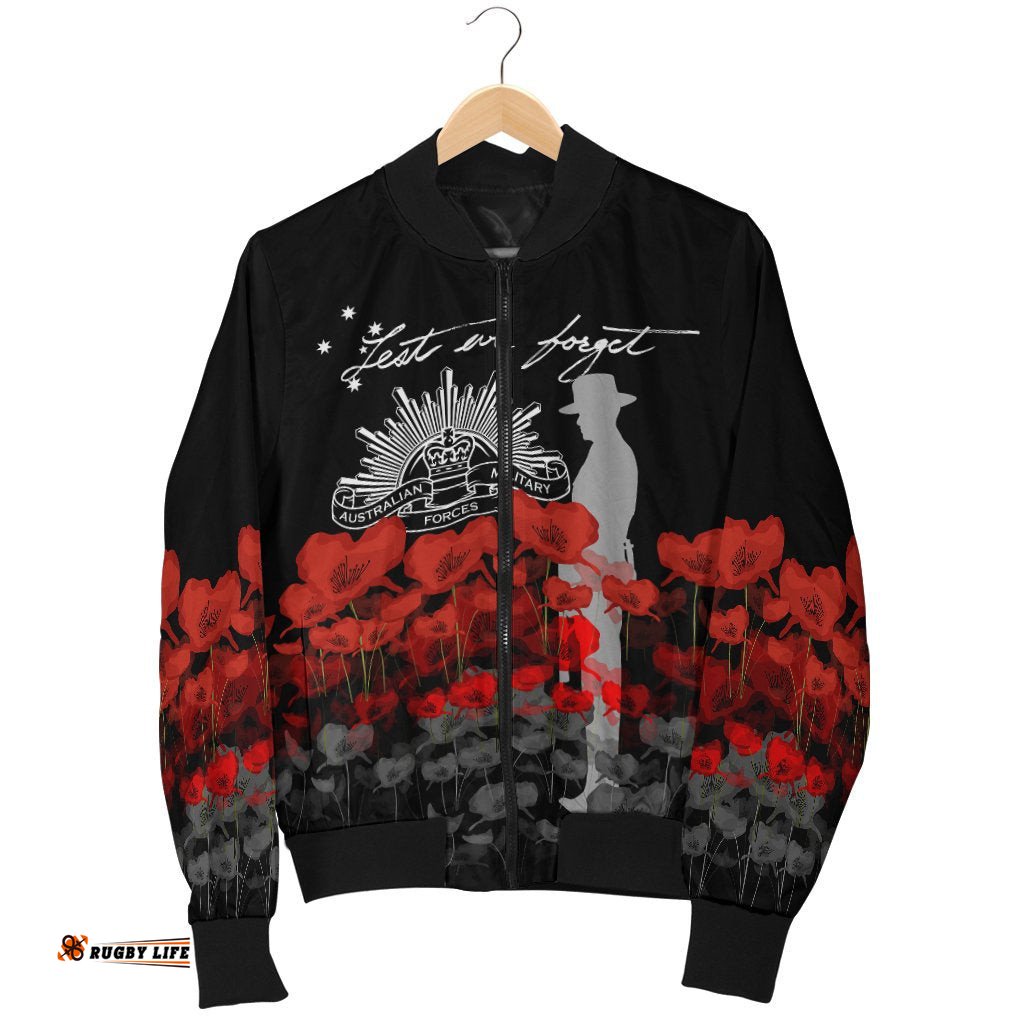 Anzac Day Women's Bomber Jacket - Remember Them