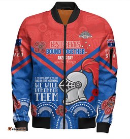 Australia Newcastle Anzac Custom Bomber Jacket - Knights Bound Together Bomber Jacket