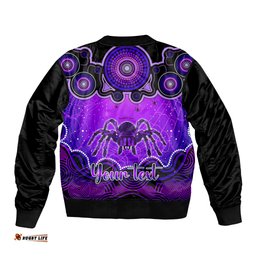 Personalised Australia Scorpio Tarantulas Spider Zodiac Bomber Jacket Auz Astrology Aboriginal - Purple