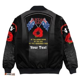 Custom Anzac Remembrance Day Lest We Forget Bomber Jacket