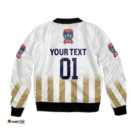 Custom Personalised Newcastle Jets Bomber Jacket Soccer Club Original Style - Blue