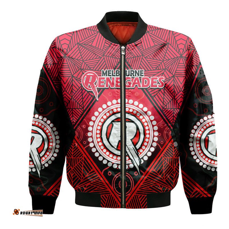 Custom Personalised Melbourne Renegades Indigenous Aboriginal Cricket Bomber Jacket