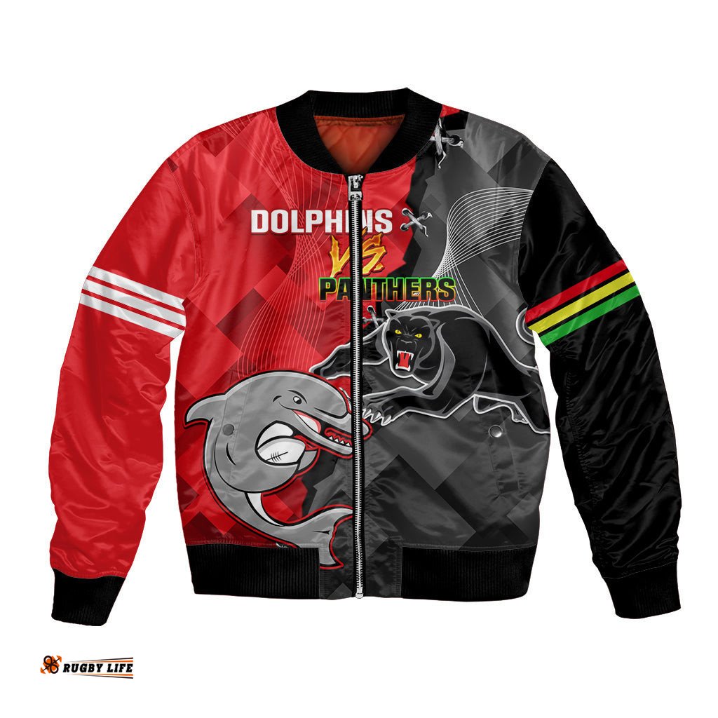 Personalised Panthers And Dolphins Bomber Jacket Sporty Version