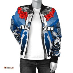 Australia Bulldogs Rugby Women's Bomber Jacket Anzac Day Survival World