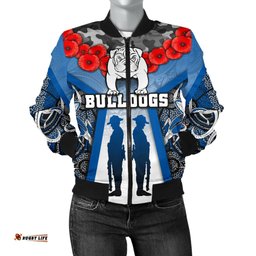 Australia Bulldogs Rugby Women's Bomber Jacket Anzac Day Survival World