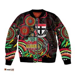 St Kilda Football Aboriginal Art Bomber Jacket NAIDOC Indigenous Tribal