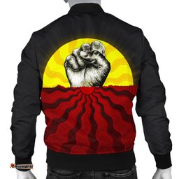 Custom Aboriginal Men's Bomber Jacket, Black Lives Matter Sun Dot Painting