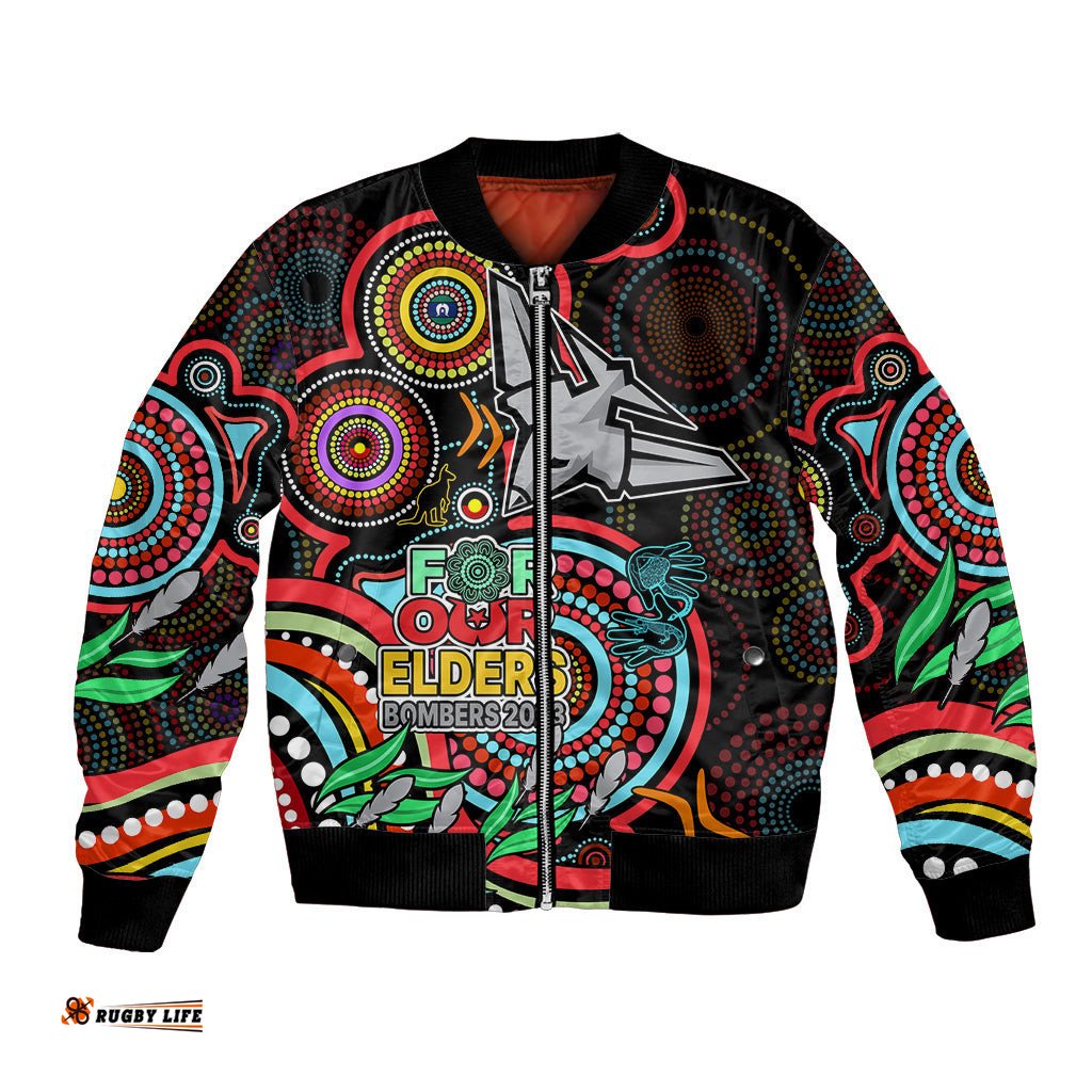 Custom Bombers Football Aboriginal Art Bomber Jacket NAIDOC Indigenous Tribal