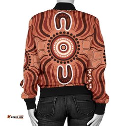 Aboriginal Women's Bomber Jacket - Indigenous Art Patterns Ver02