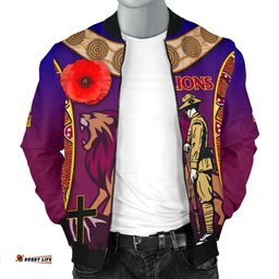 Brisbane Men's Bomber Jacket Lions Anzac Day Gradients Style
