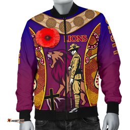 Brisbane Men's Bomber Jacket Lions Anzac Day Gradients Style