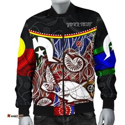 Personalised Men's Bomber Jacket - Aboriginal Dot In Naidoc Week Style
