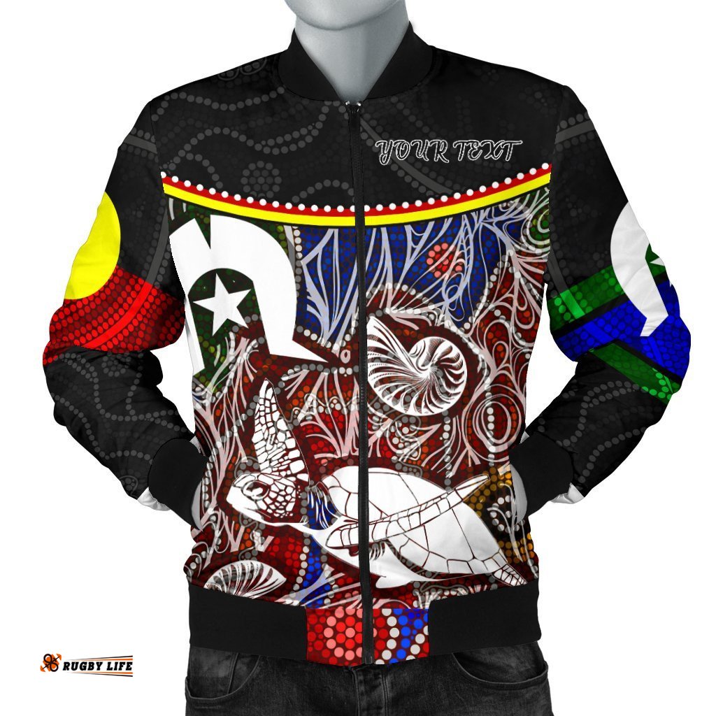 Personalised Men's Bomber Jacket - Aboriginal Dot In Naidoc Week Style
