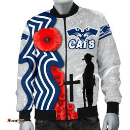 Geelong Men's Bomber Jacket Cats Anzac Day Indigenous