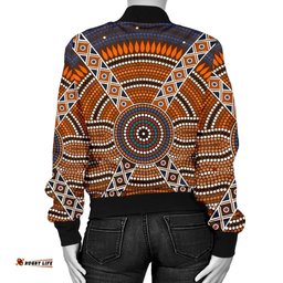 Bomber Jacket - Aboriginal Dot Painting Jacket Ver01 - Women
