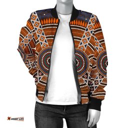 Bomber Jacket - Aboriginal Dot Painting Jacket Ver01 - Women