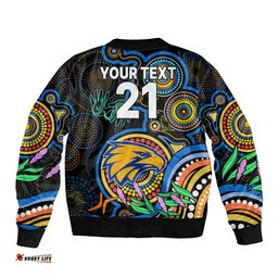 Custom Eagles Football Aboriginal Art Bomber Jacket NAIDOC Indigenous Tribal