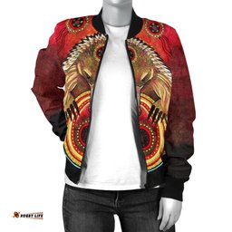 Aboriginal Women's Bomber Jacket - Australian Echidna