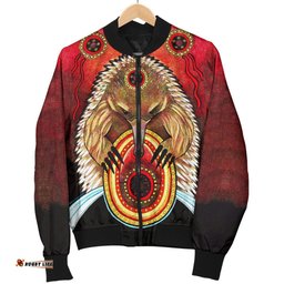 Aboriginal Women's Bomber Jacket - Australian Echidna