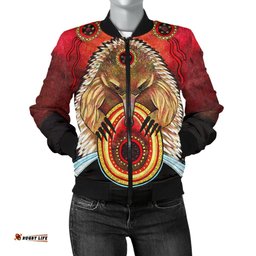 Aboriginal Women's Bomber Jacket - Australian Echidna