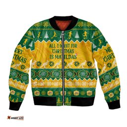 Personalised Australia Soccer Christmas Bomber Jacket All I Want For Xmas Is Matildas