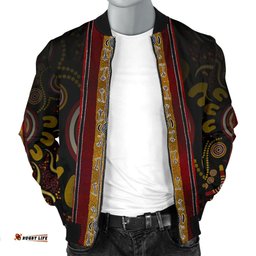 Men Bomber jacket - Aboriginal Dot Panting Art Stripe Lines