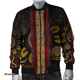 Men Bomber jacket - Aboriginal Dot Panting Art Stripe Lines
