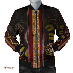 Men Bomber jacket - Aboriginal Dot Panting Art Stripe Lines