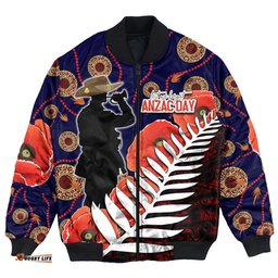Anzac Day Fern & Poppy Bomber Jacket