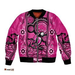 Custom Sydney Sixers Cricket Bomber Jacket Happy Australia Day Aboriginal Art