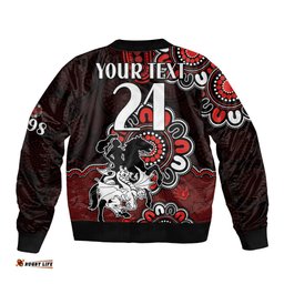 Custom Personalised NRL St. George Illawarra Dragons Rugby Saints 1998 Aboriginal Bomber Jacket