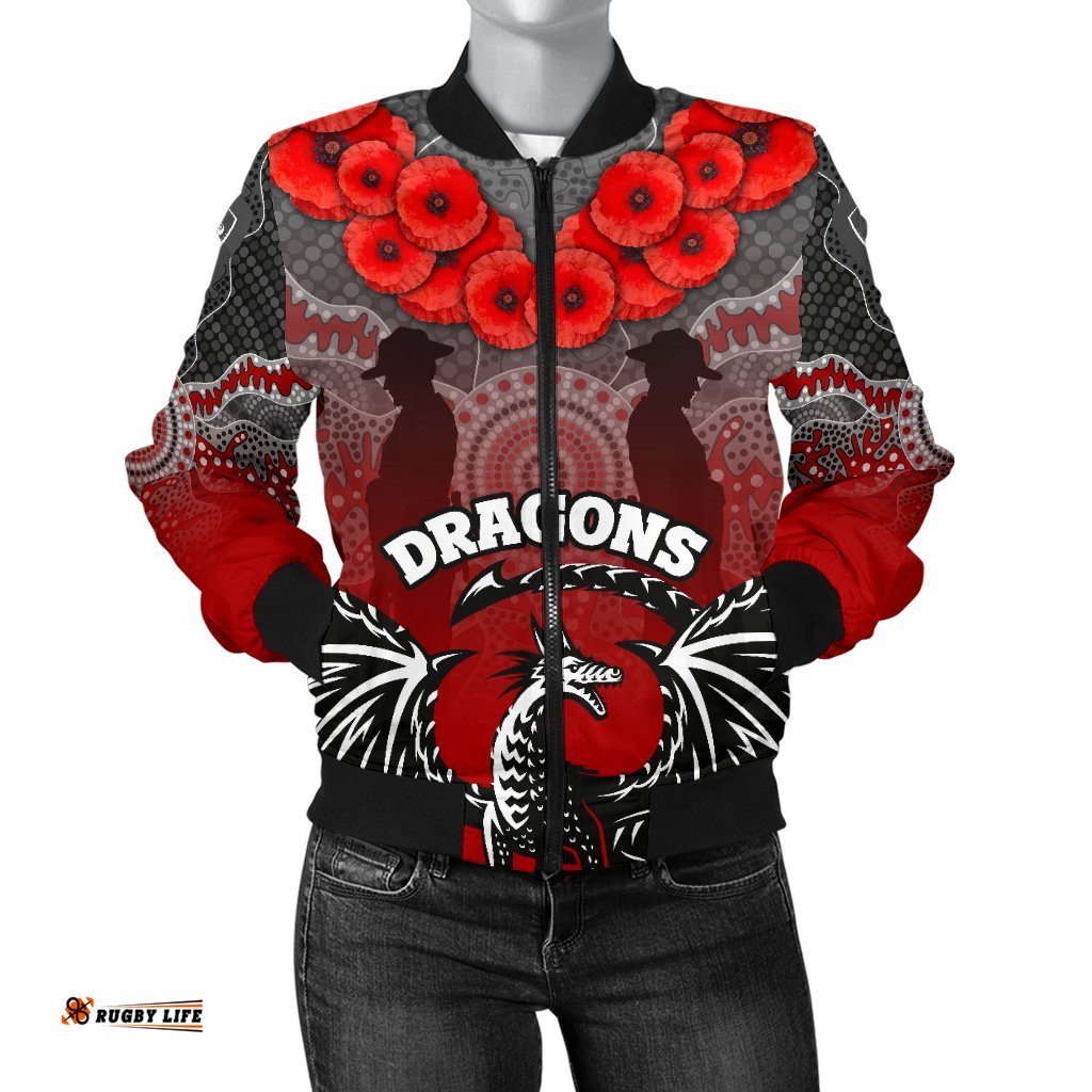 Dragons Women's Bomber Jacket St. George Anzac Day