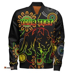 Panthers Rugby Bomber Jacket - Custom Indigenous Black Panthers Bomber Jacket RLT13