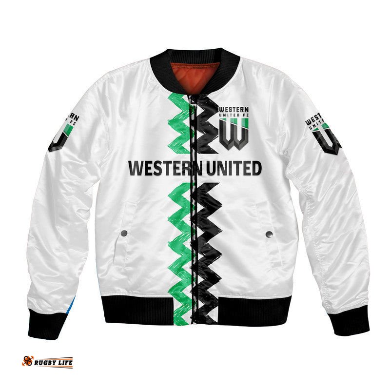 Custom Personalised Western United Bomber Jacket Soccer Club Original Style - White