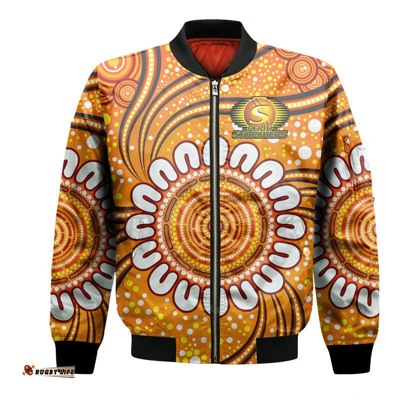 Custom Personalised Perth Scorchers Cricket Bomber Jacket Aboriginal