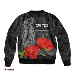 Custom Personalised ANZAC Day Bomber Jacket Soldiers Fighting at War