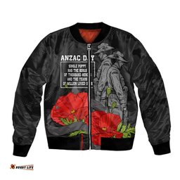 Custom Personalised ANZAC Day Bomber Jacket Soldiers Fighting at War