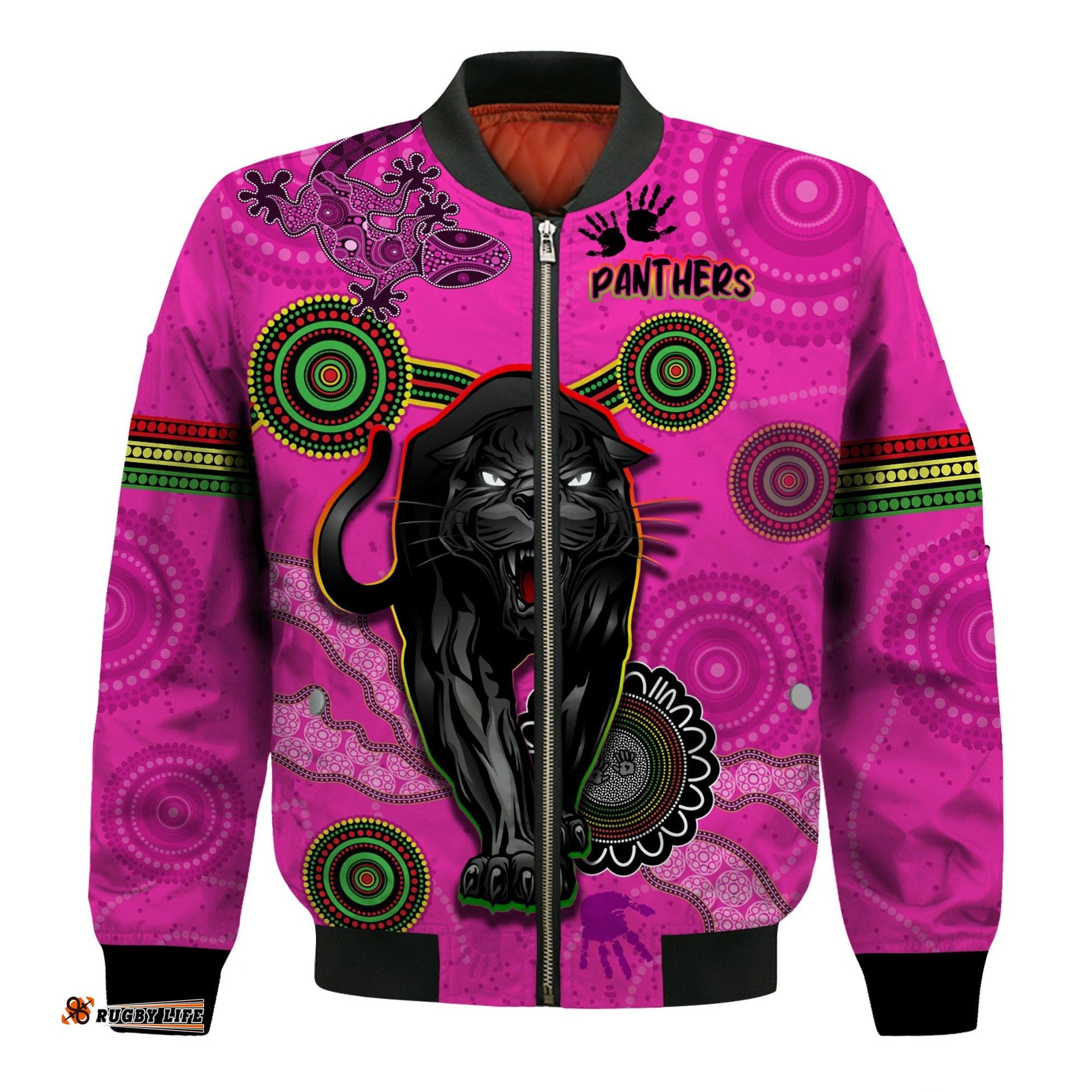 Panthers Bomber Jacket Aboriginal with Lizard