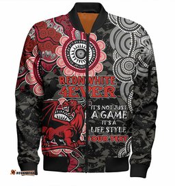Australia Illawarra and St George Custom Bomber Jacket - Red White Forever Bomber Jacket