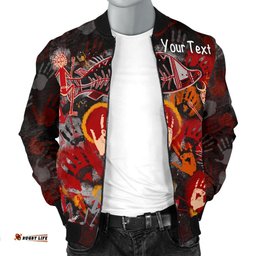 Custom Aboriginal Men's Bomber Jacket - Indigenous Fish Hand Art