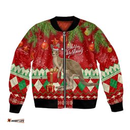 Australia Christmas Bomber Jacket Aussie Kangaroo Santa Merry Xmas