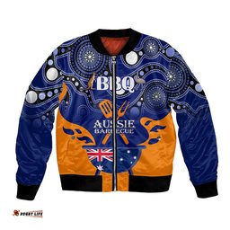 Personalised Australia Barbecue Bomber Jacket Aussie Lovers BBQ Indigenous Version