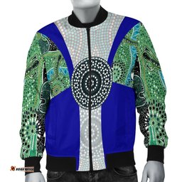 Men's Bomber Jacket - Flag of Torres Strait Islander