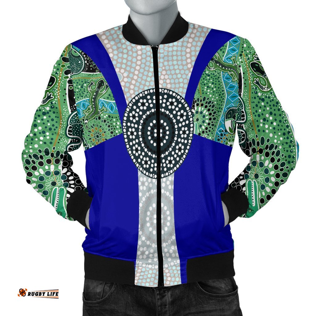 Men's Bomber Jacket - Flag of Torres Strait Islander