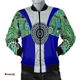 Men's Bomber Jacket - Flag of Torres Strait Islander