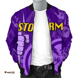 Melbourne All Over Men Bomber Jacket Storm